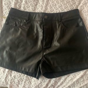 AKIRA Black Faux Leather Shorts